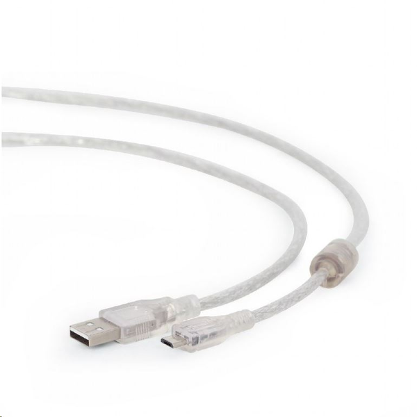 Gembird Cablexpert USB 2.0 --> micro-USB 1.8m, прозрачен (CCP-MUSB2-AMBM-6-TR) (CCP-MUSB2-AMBM-6-TR)