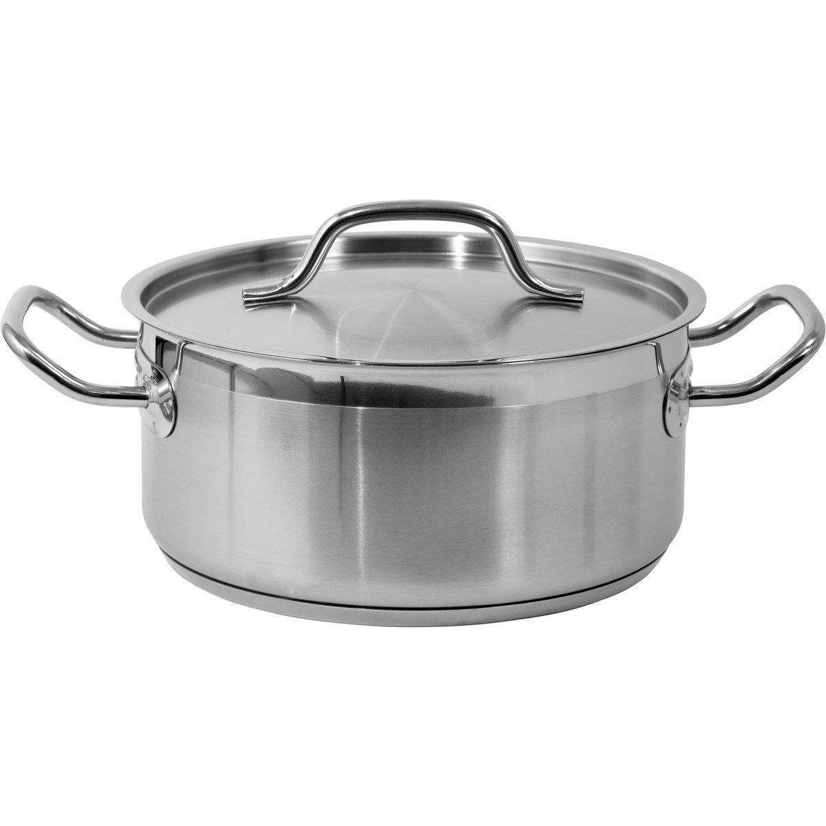 YATO 24×11 cm, 5 l, fedővel ellátott, alacsony, rozsdamentes acél lábas (5906083860263)