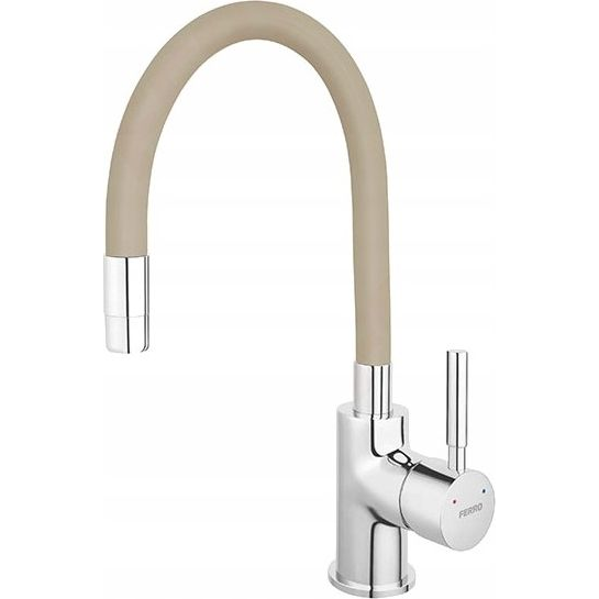 Ferro BZA4P Zumba Mosogató Csaptelep, Álló, Flexibilis - Forgatható, Egykaros, Bézs (BZA4P)