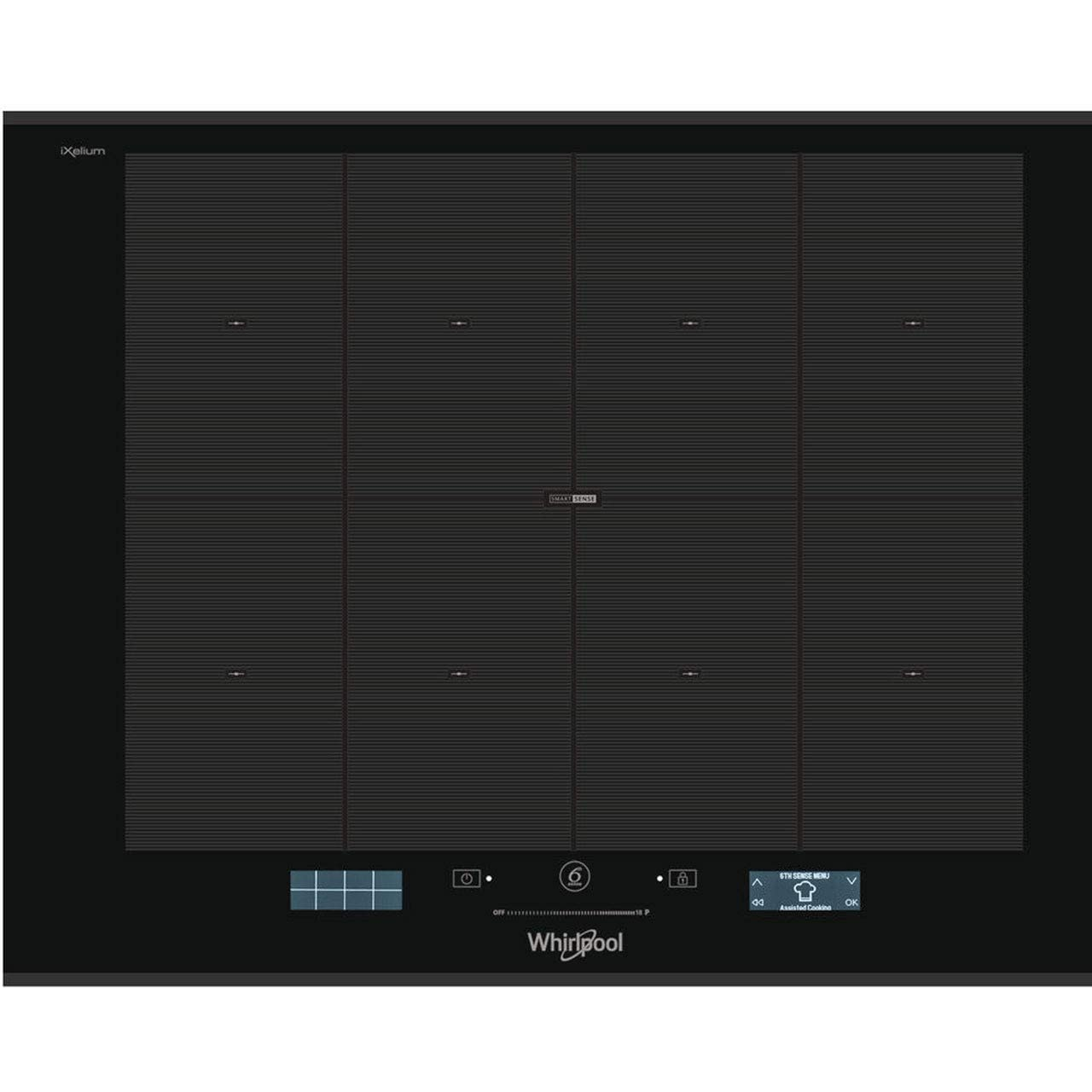 Whirlpool SMP 658C/BT/IXL főzőlap Fekete Beépített 65 cm Zónás indukciós főzőlap 4 zóna (SMP658CBTIXL)