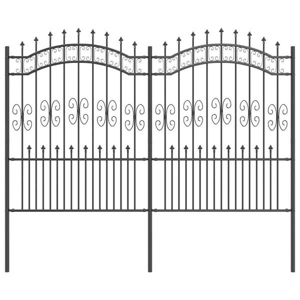 Kertkerítés Szürke 190 cm Porszórt Acél