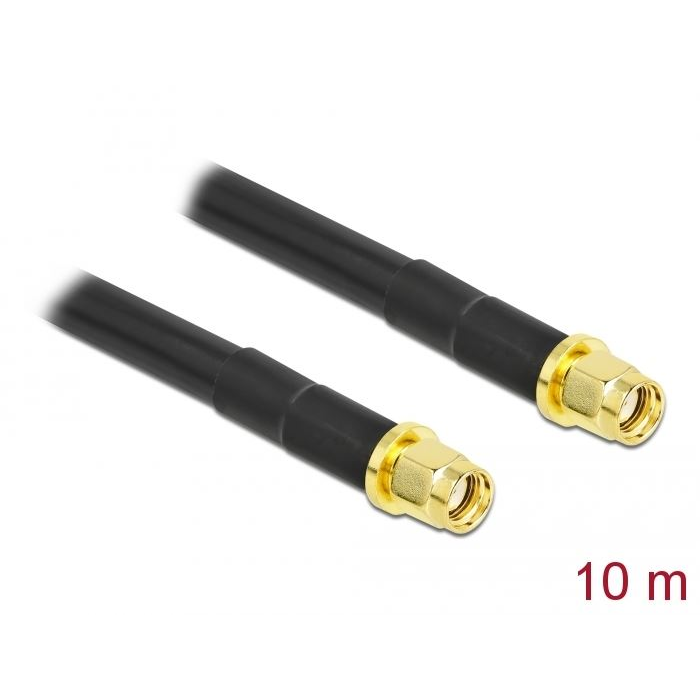 Delock ntennakábel, RP-SMA-dugó apa RP-SMA-dugó, LMR/CFD300 10m (90456) (DE90456)