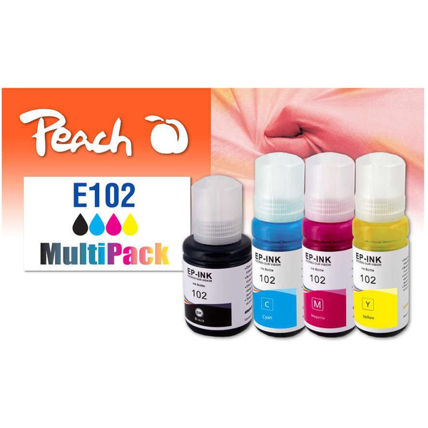 Peach 321328 blækpatron 4 stk Kompatibel Standard udbytte Sort, Blå, Magenta, Gul