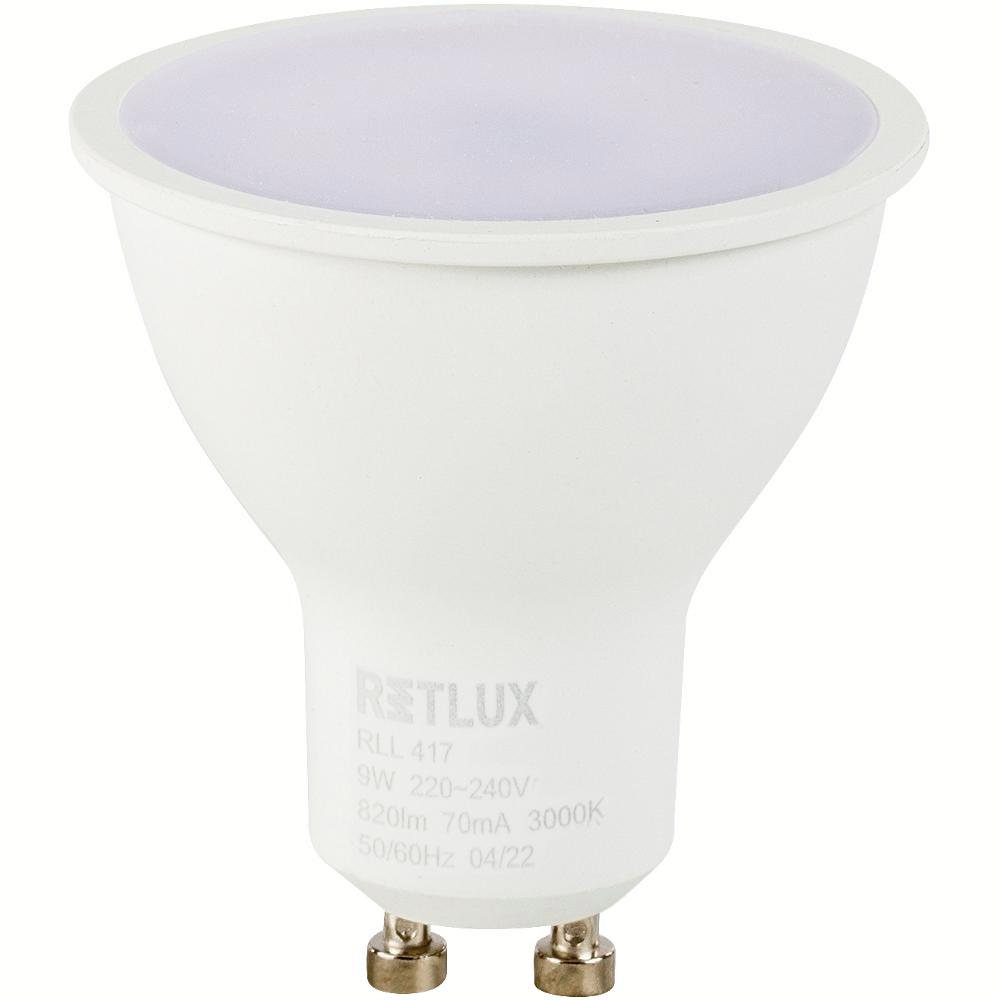 Retlux RLL 417 LED spot izzó 9W 820lm 3000K GU10 - Meleg Fehér (RLL 417)