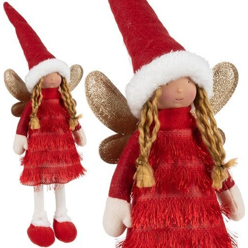 Vianočná Víla Anjel Figúrka Elf Pomocník Sv. Mikuláša Dekorácia XL 40cm