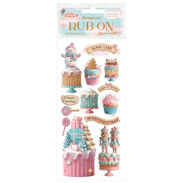 Pentart Candy Christmas cakes 10,2x21,6 cm kaparós matrica