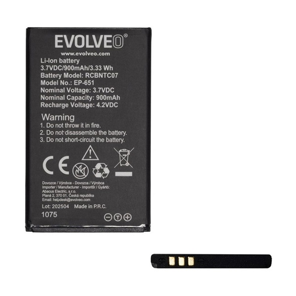 Evolveo akku 900mAh LI-ION  EP-650 EasyPhone XD "Gigapack csomagolás" (SGM EP-651-BAT)