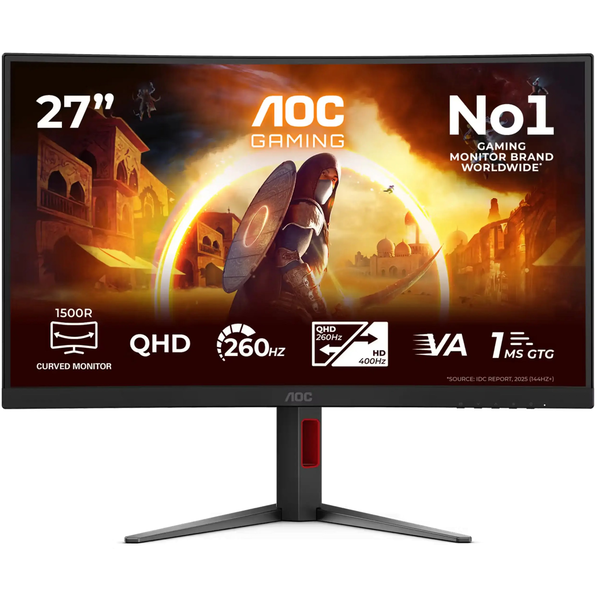 AOC G4 CQ27G4Z2P computer monitor 68,6 cm (27") 2560 x 1440 Pixels Quad HD LCD Zwart, Rood