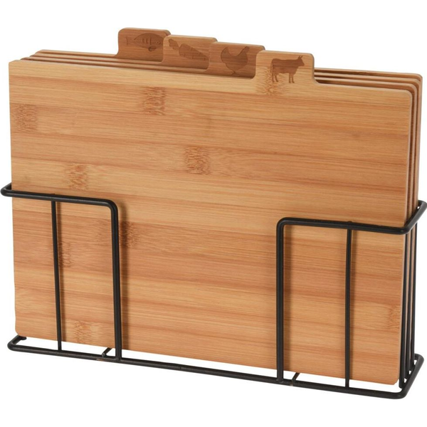 Deska do krojenia Excellent Houseware drewniana 4szt. ze stojakiem