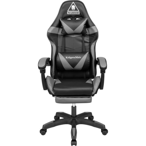 Scaun pentru jocuri Kruger&Matz Warrior GX-150 negru-gri cu iluminare LED