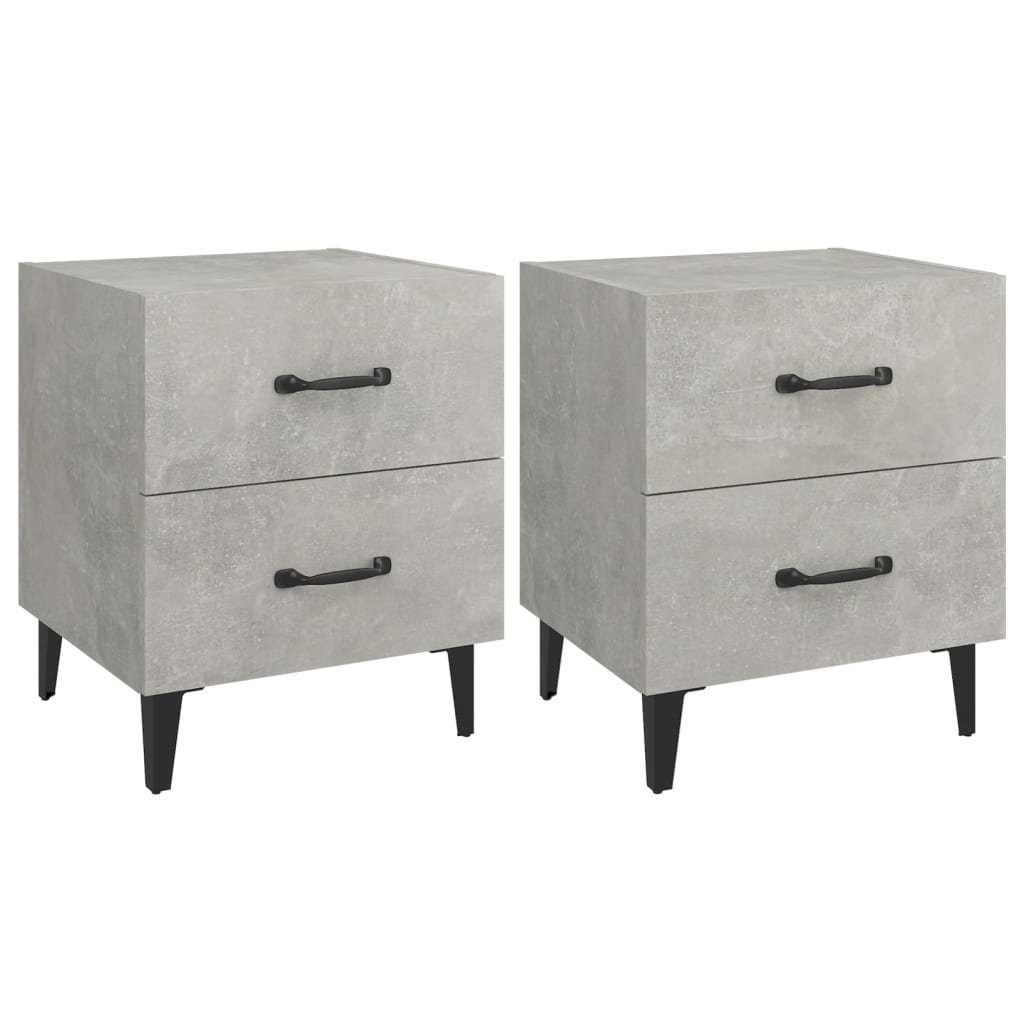 2 db betonszürke éjjeliszekrény 40 x 35 x 47,5 cm (811997)