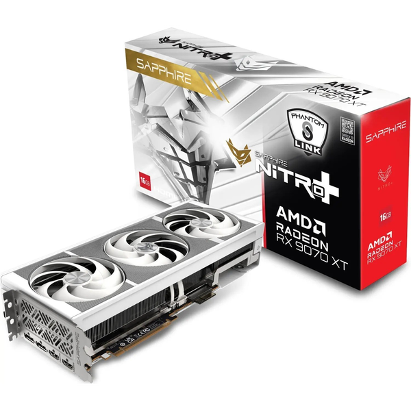 SAPPHIRE Radeon RX 9070 XT 16GB GDDR6 NITRO+ Phantom Link Polar OC Fehér PCIE 11348-09-20G