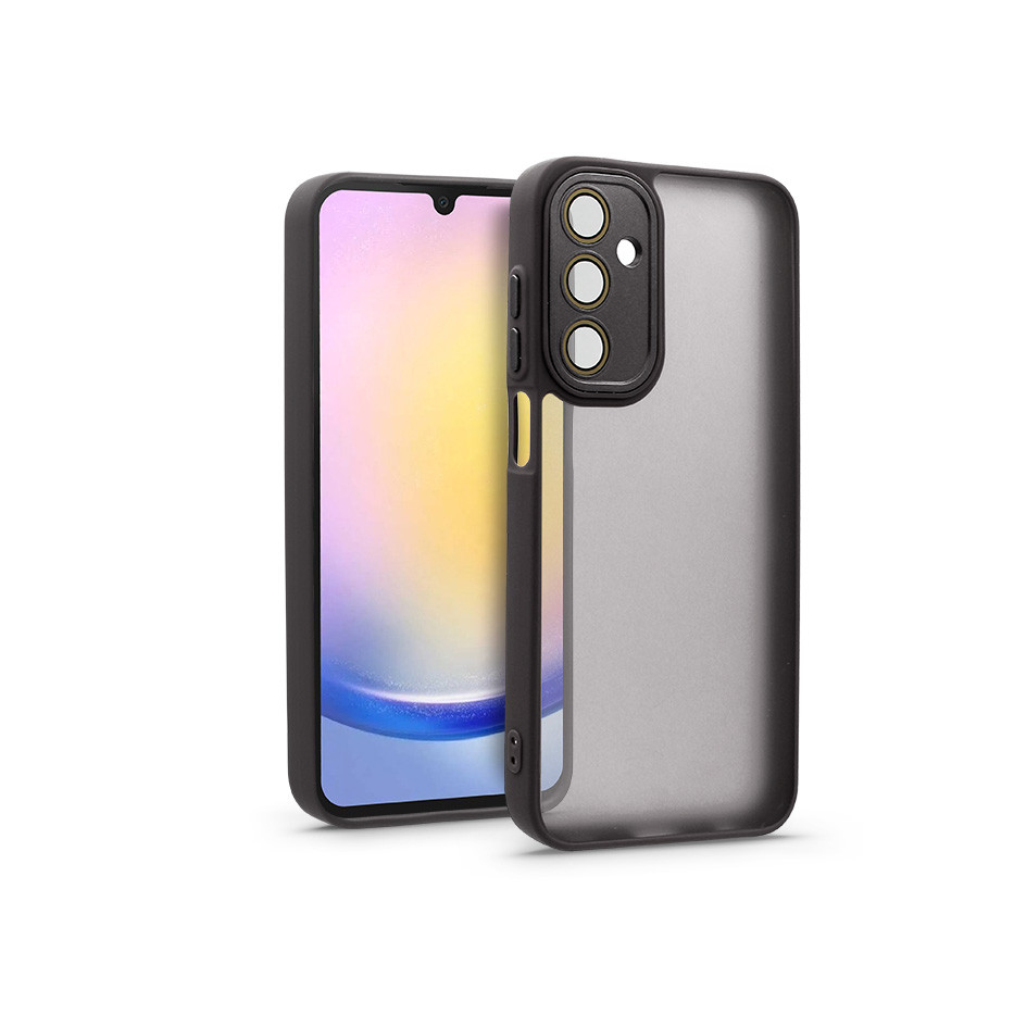 Samsung SM-A256 Galaxy A25 5G hátlap kameravédő peremmel, lencsevédő üveggel - Variete - fekete (HF255069)