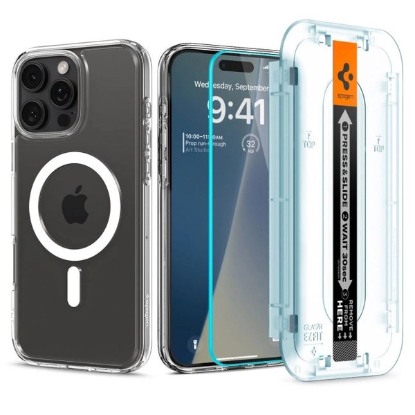 Pouzdro + sklo pro iPhone 16 Pro Max, Spigen Ultra Hybrid Mag, pouzdro pro