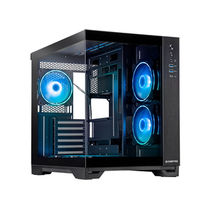 Chieftec Visio GM-30B-TG-OP Midi Torony Számítógépház + 6db 120mm ARGB ventilátor - Fekete
