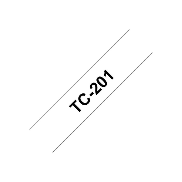 Brother TC-201 етикетна лента Черен на бял фон