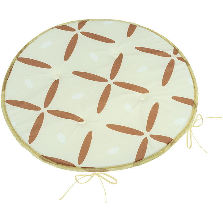 BELLATEX Adéla Seat cushion 79/239 round smooth d.40 cm crosses brown (12579)