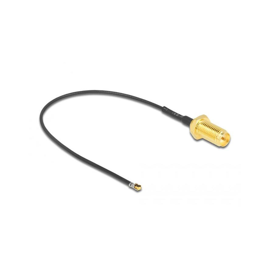 Delock RP-SMA -> MHF 4L F/M antenna kábel 0.1m fekete 1.37 (12654)