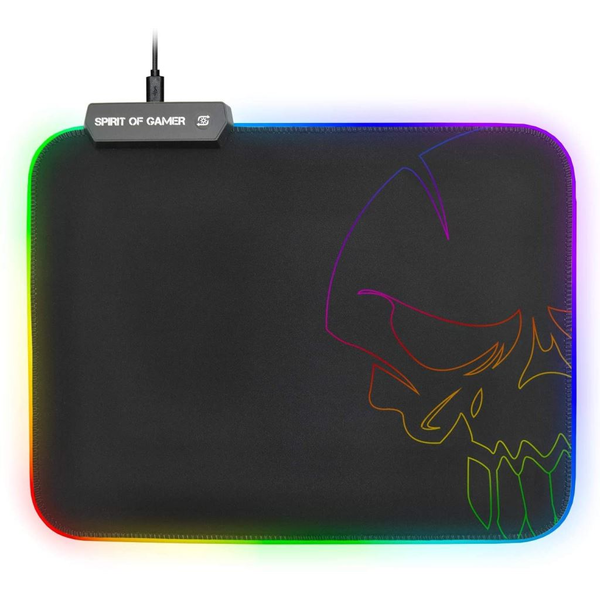 Подложка за мишка Spirit of Gamer RGB Medium, RGB, 350 x 255 x 3 mm, черна