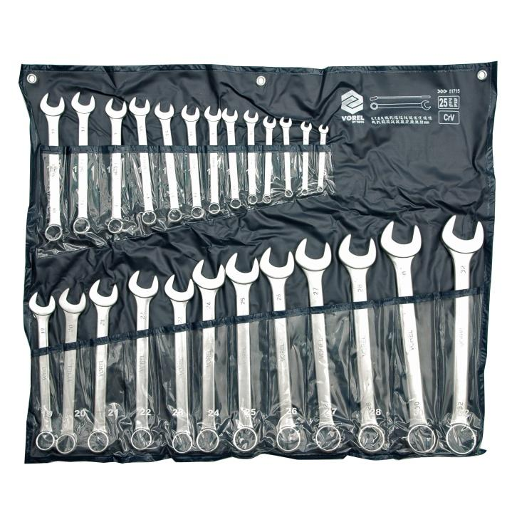 CSILLAG-VILLÁS KULCS KÉSZLET, CRV., VÁSZON TARTÓBAN, 25DB, 6-32MM (51715)