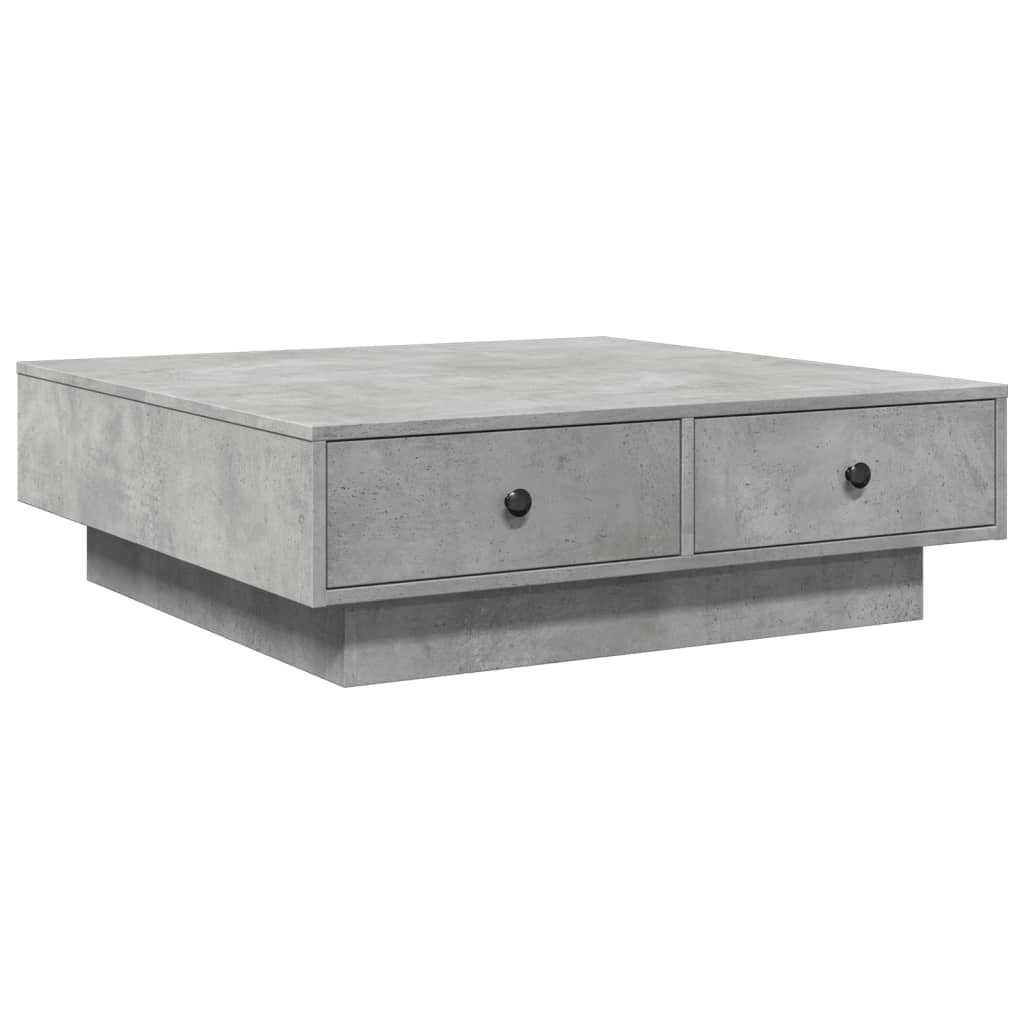 betonszürke forgácslap dohányzóasztal 90 x 90 x 28 cm (848090)