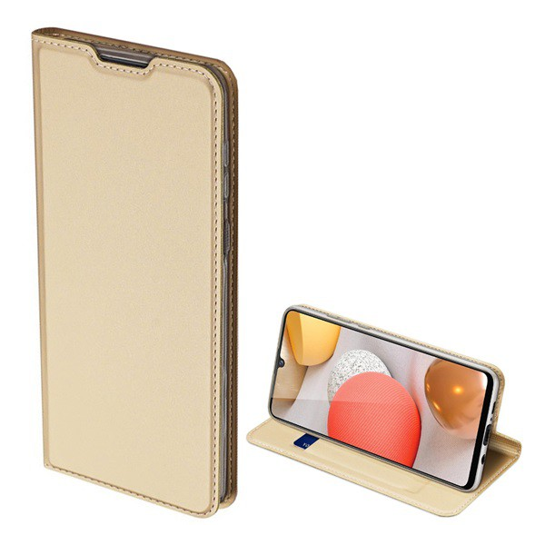 DUX DUCIS SKIN PRO tok álló, bőr hatású (FLIP, oldalra nyíló, bankkártya tartó, asztali tartó funkció) ARANY [Samsung Galaxy A42 5G (SM-A425F)]