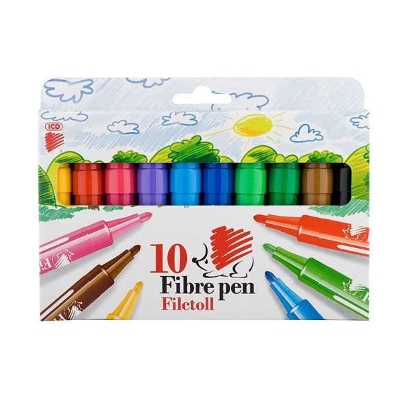 ICO Süni 1-3 mm Filctoll készlet - 10 szín (9580016026)