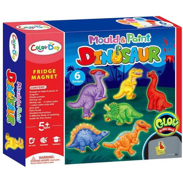 Manyuk Toys Sötétben világító hűtőmágnes készítő szett Dinoszauruszok (8537) (M8537)