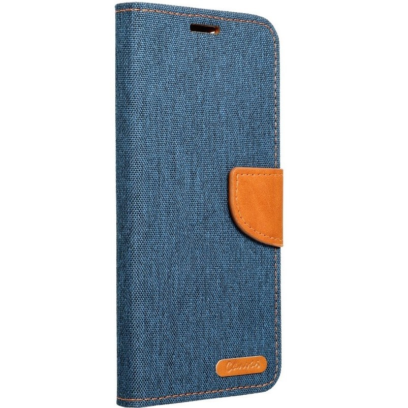 Apple iPhone 14 Plus, Oldalra nyíló tok, stand, Canvas Book, sötétkék (125436)