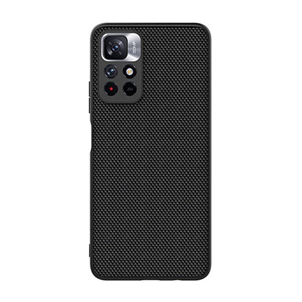 NILLKIN TEXTURED műanyag telefonvédő (érdes felület, közepesen ütésálló, szilikon keret, 3D minta) FEKETE [Xiaomi Poco M4 Pro 5G]