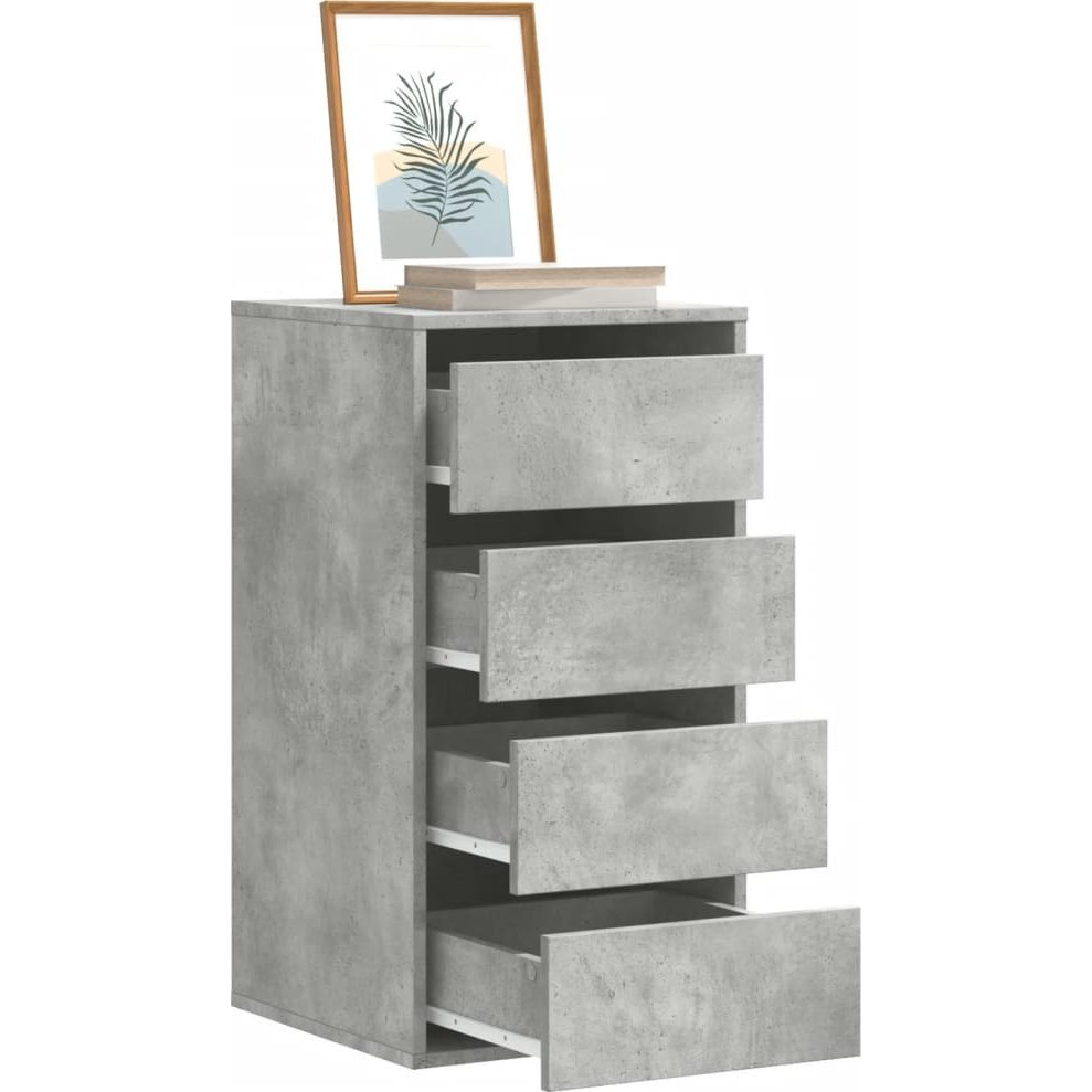 betonszürke szerelt fa fiókos sarokszekrény 40 x 41 x 76 cm (852864)