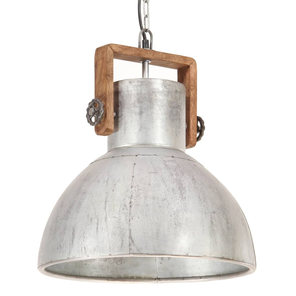 kerek ezüstszínű ipari függőlámpa 25 W 40 cm E27 (320529)