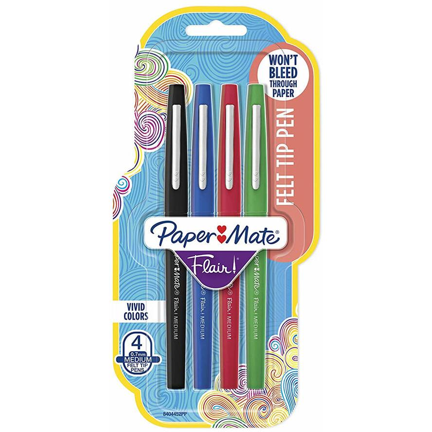 PAPER MATE Faserschreiber Flair 4er Strd Farben M 0.7 mm Blister (2032365) (2032365)