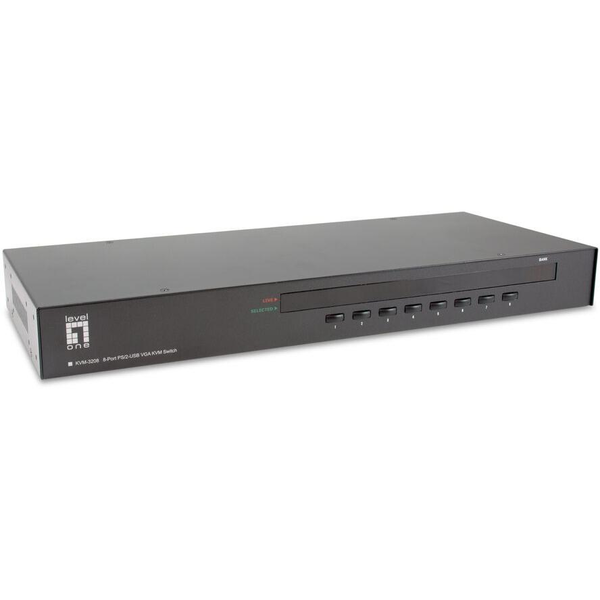 LevelOne KVM-3208 KVM Switch Stativ-montering Sort