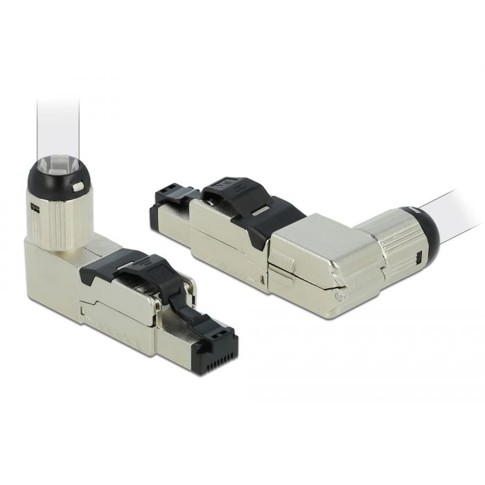 Delock RJ45 dugaszoló szerelvény Cat.6A fém ívelt (86289) (DL86289)