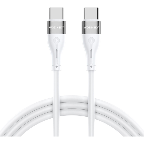 Vzdržljiv gibljiv kabel USB-C - USB-C PD 65W 1m bel