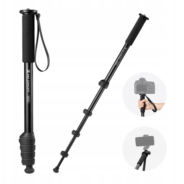Monopod 2w1 Na Aparat Dslr Kamerę 1/4"" 10kg 160cm 2w1 Kijek Nordic Walking / Kf09.138 / Ms16