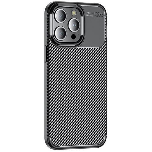 Gigapack Apple iPhone 15 Pro Max karbon mintás szilikon tok fekete (GP-144931) (GP-144931)