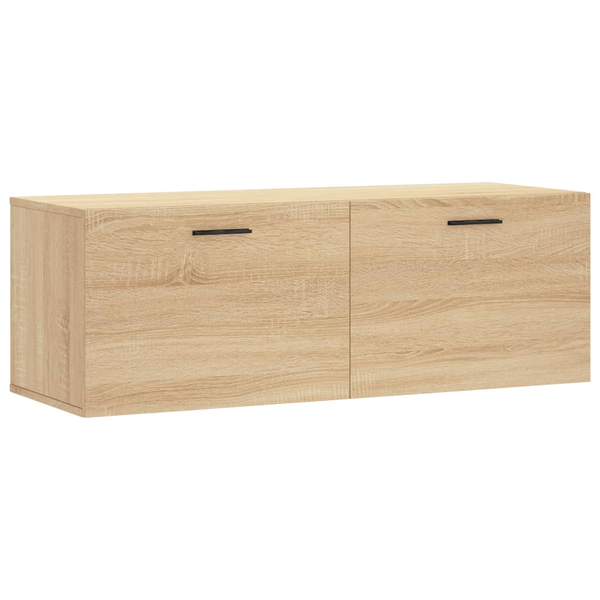 sonoma-tölgyszínű szerelt fa faliszekrény 100 x 36,5 x 35 cm