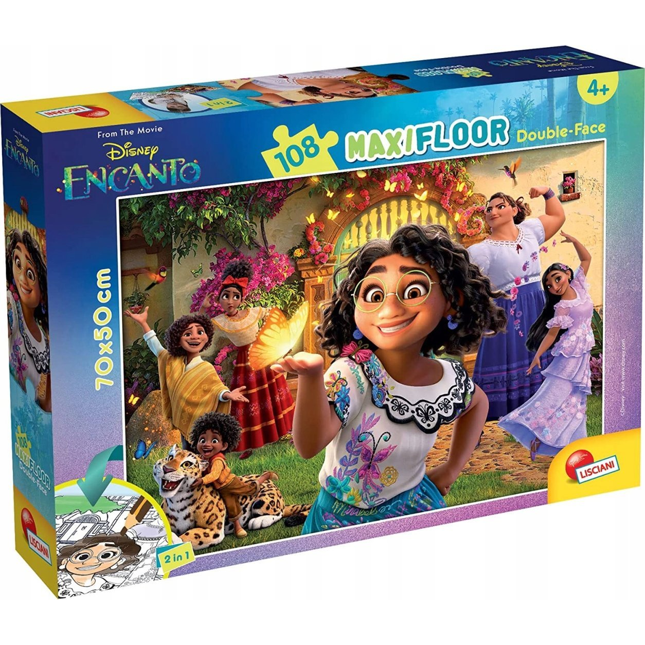 Disney Encanto 2 az 1-ben 108db-os puzzle és színező 70x50cm - Lisciani (304-98187)