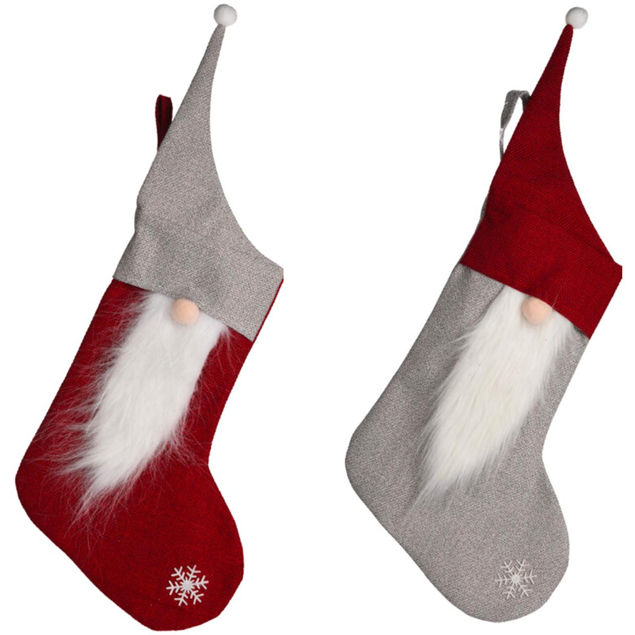 LAALU karácsonyi dekoráció - zokni Mikulással, 40 cm, 2 db (LAU-2099)