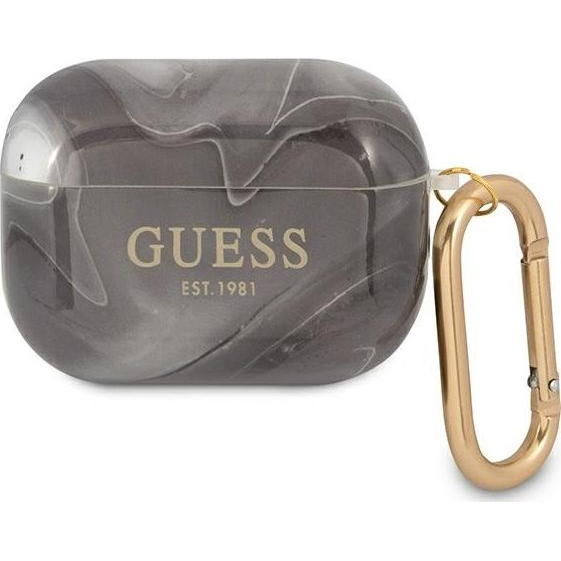 Guess GUAPUNMK AirPods Pro Borító - Marble Collection, Fekete (GUE1123BLK)