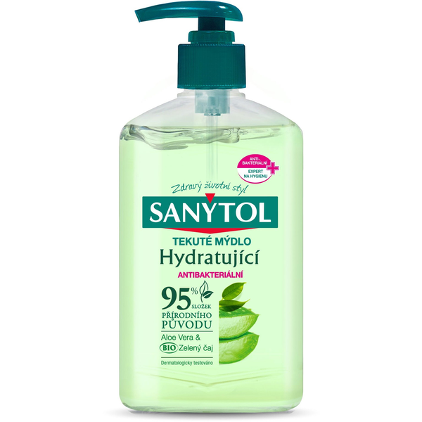 Antibakteriální hydratační tekuté mýdlo s vůní aloe vera 250 ml Sanytol