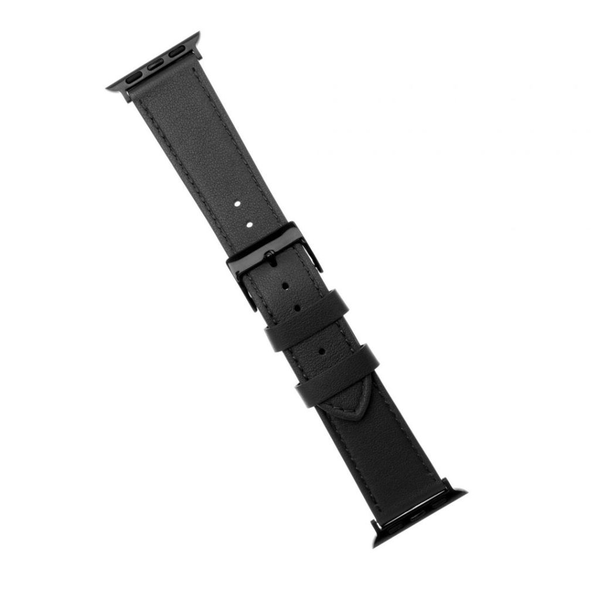 FIXED Apple Watch 42/44/45 mm bőrszíj fekete (FIXLST-434-BK )