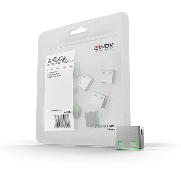 Lindy 40461 portblokering USB Type-A Grøn Acrylonitrilbutadienstyren 10 stk