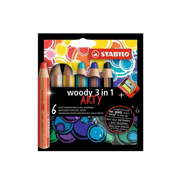 STABILO woody 3 in 1 ARTY Meerkleurig 6 stuk(s)