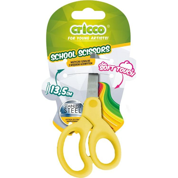 Cricco Nożyczki szkolne miękkie uchwyty 13,5cm CRICCO