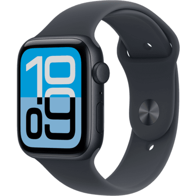 Apple Watch SE3 с GPS и мобилна връзка, 44 мм, тъмночерно алуминиево