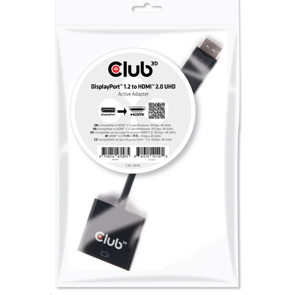 CLUB3D CAC-2070 μετατροπέας καλωδίου Μαύρος (Μαύρο)