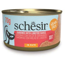 Schesir Cat Can Grill karma mokra, dla kota, pasta z sardynek w sosie homarowym, 70g, puszka